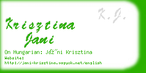 krisztina jani business card